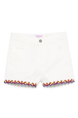 white cotton shorts EMILIO PUCCI KIDS | PW6A69D0008101AR